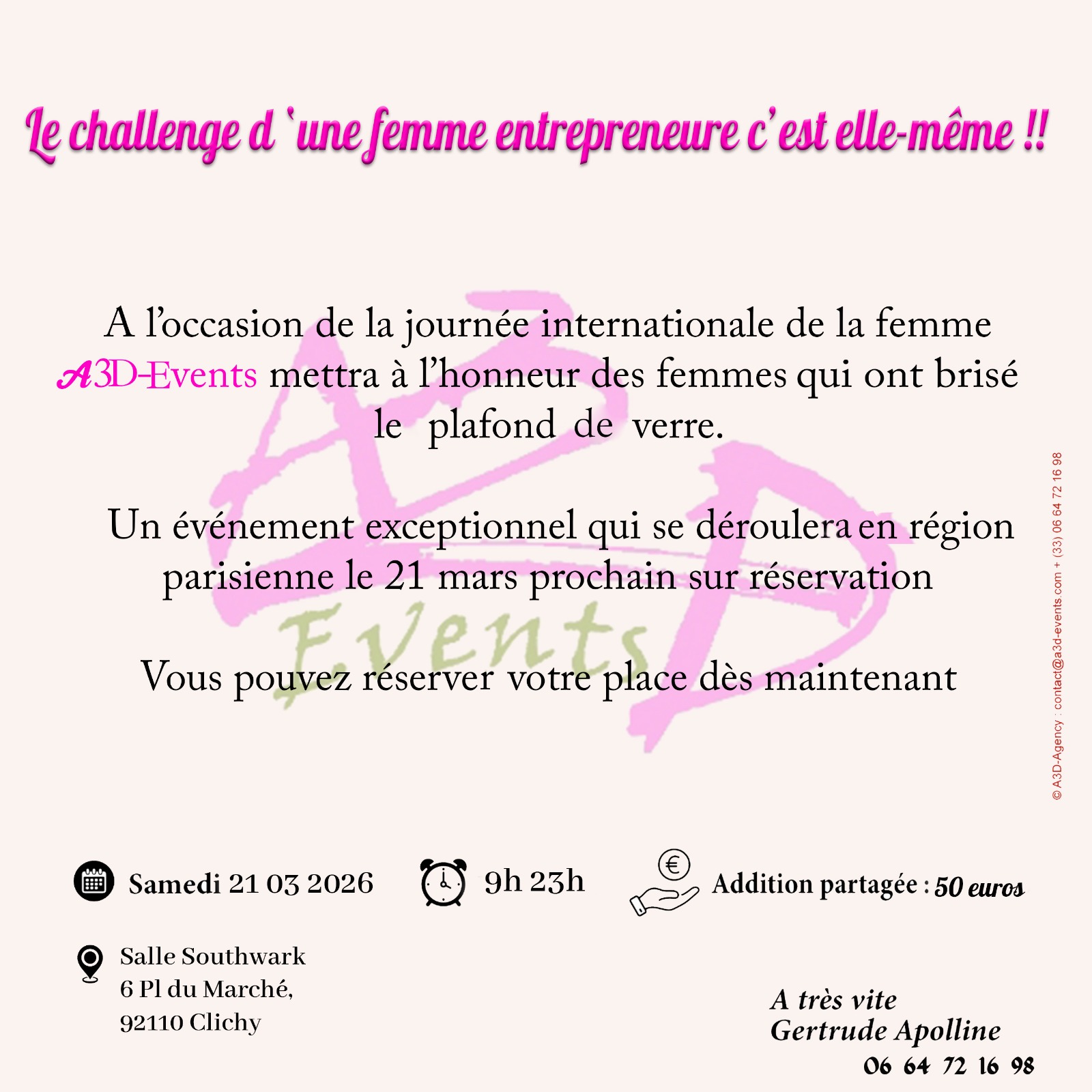Le challenge d une femme entrepreneure- 21 mars 2026